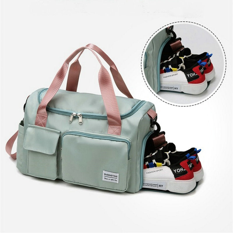 SUENTA Mehrfach Reisetasche Mit Schuhfach Und Sportgymnastik Duffle Helles Grün