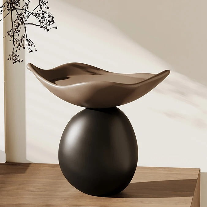 SUENTA Elegante Irie Skulptur 25 cm Hoch – Multifunktionale Ablage Statue Dunkle Farbe