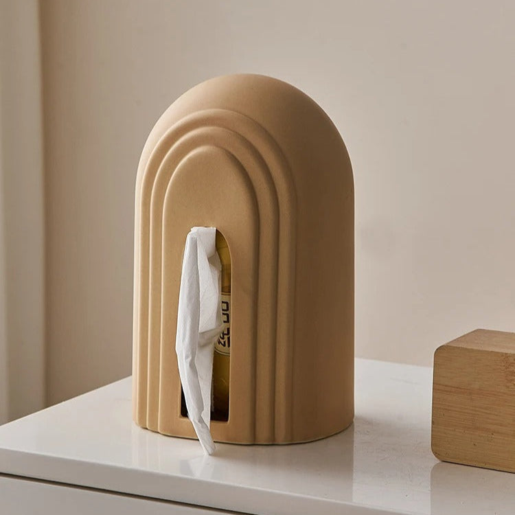 SUENTA Elegante Keramik Taschentuchbox in Weiß – Modernes Design für Wohnräume