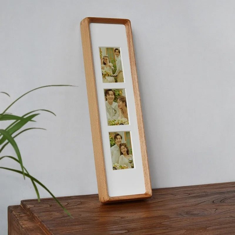 SUENTA Eleganter Holz Bilderrahmen Für Triptychon Und Vier Fotos Buchenholz-3 40x10cm-5