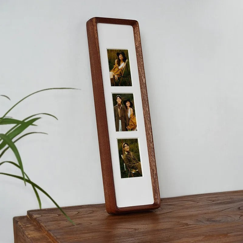 SUENTA Eleganter Holz Bilderrahmen Für Triptychon Und Vier Fotos Sapele-Holz-3 40x10cm-5