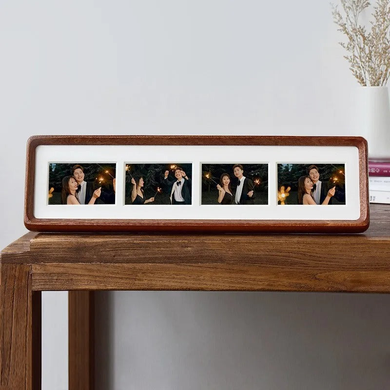 SUENTA Eleganter Holz Bilderrahmen Für Triptychon Und Vier Fotos Sapele-Holz-4 40x10cm-5