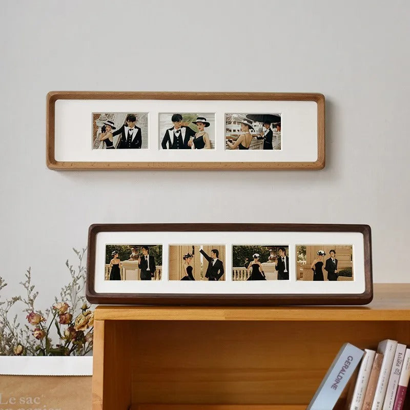 SUENTA Eleganter Holz Bilderrahmen Für Triptychon Und Vier Fotos
