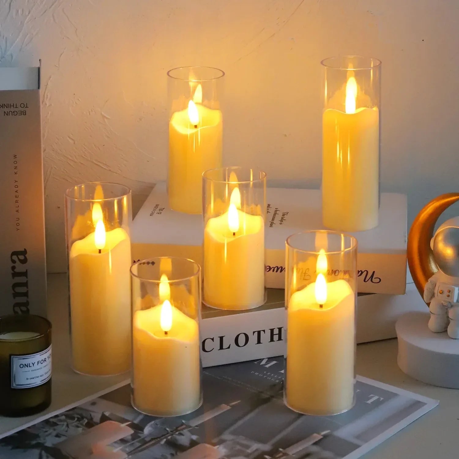 SUENTA Flameless LED Kerzen Set – 6 Stück mit Realistischem Flackern Default