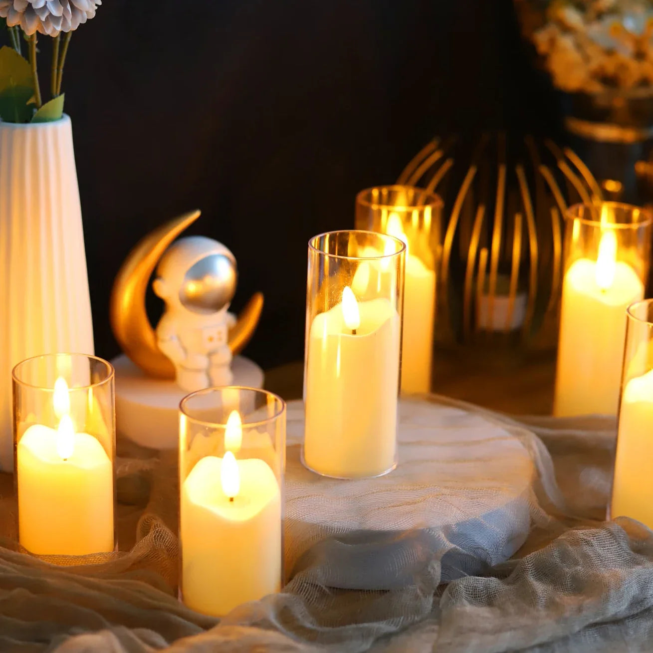 SUENTA Flameless LED Kerzen Set – 6 Stück mit Realistischem Flackern
