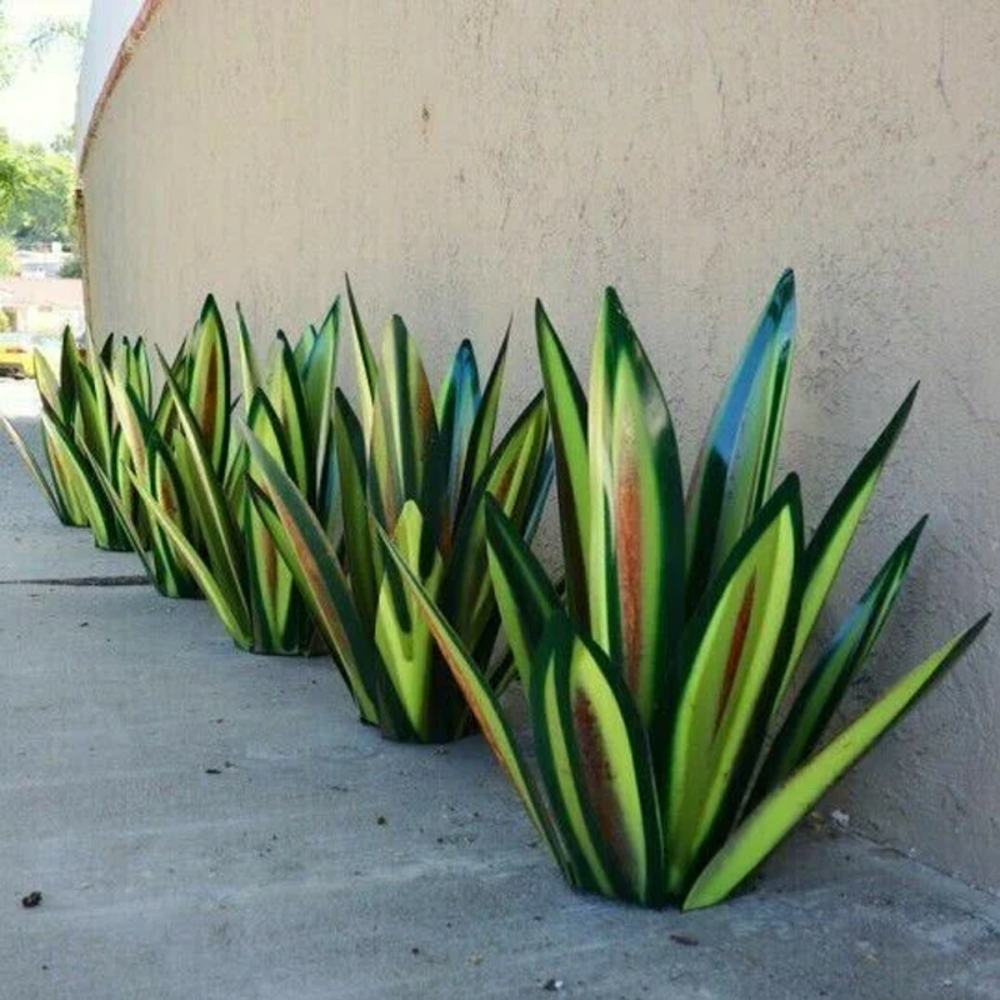 SUENTA Handgefertigte Agave Dekopflanze Naturlook Ohne Sockel
