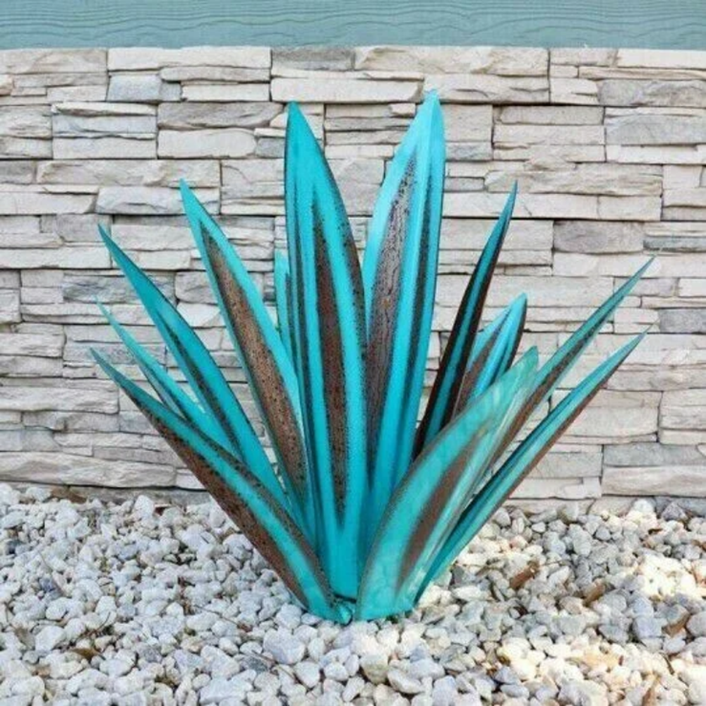 SUENTA Handgefertigte Agave Dekopflanze Naturlook Ohne Sockel