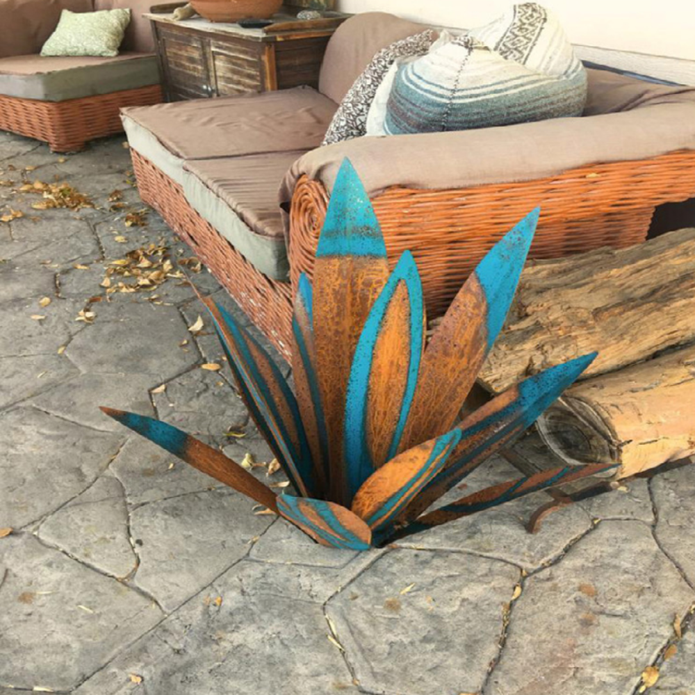 SUENTA Handgefertigte Agave Dekopflanze Naturlook Ohne Sockel