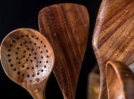 SUENTA Küchenutensilien-Set Aus Teakholz Hochwertig Und Langlebig