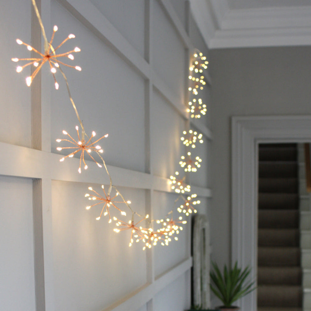 SUENTA Kupferne Starburst Lichterkette Dekor Beleuchtung Ambiente Netz