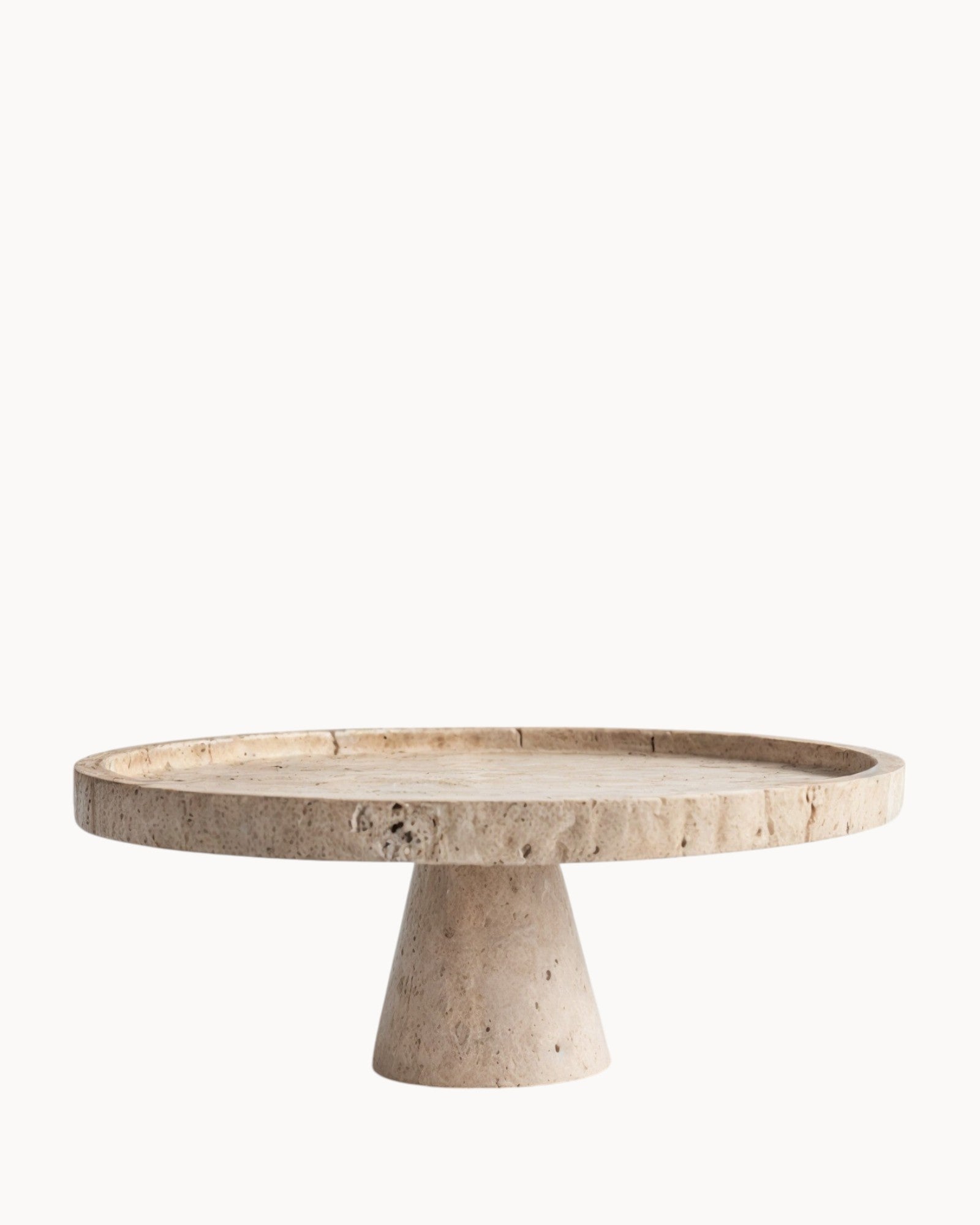 SUENTA Marmor Kuchenständer Beige Travertin 28cm Handgefertigt Default