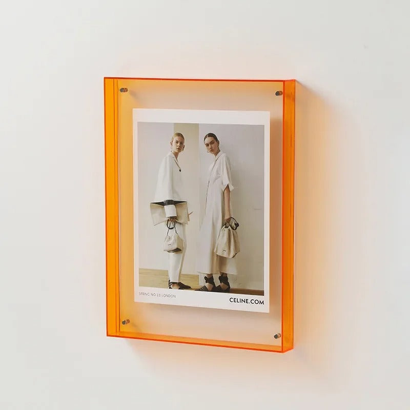 SUENTA Moderne Acrylbilderrahmen Mit Buntem Rand Für Fotos Orange