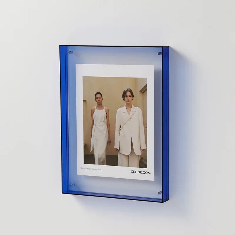 SUENTA Moderne Acrylbilderrahmen Mit Buntem Rand Für Fotos Blau