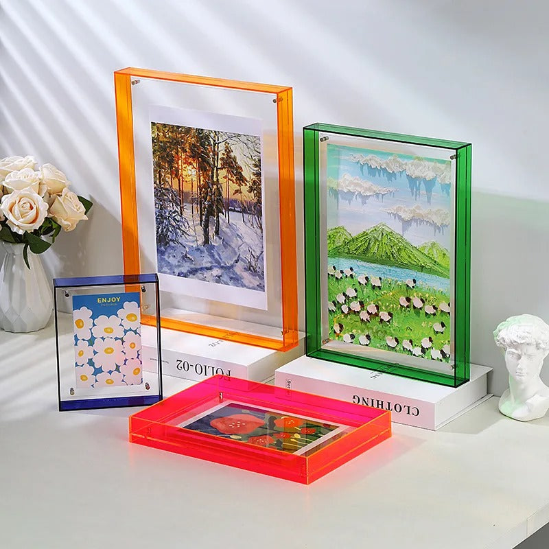 SUENTA Moderne Acrylbilderrahmen Mit Buntem Rand Für Fotos