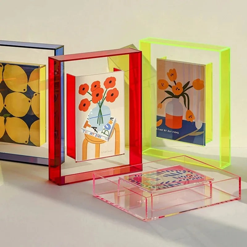 SUENTA Moderne Acrylbilderrahmen Mit Buntem Rand Für Fotos