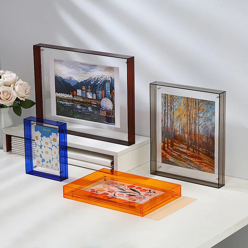 SUENTA Moderne Acrylbilderrahmen Mit Buntem Rand Für Fotos
