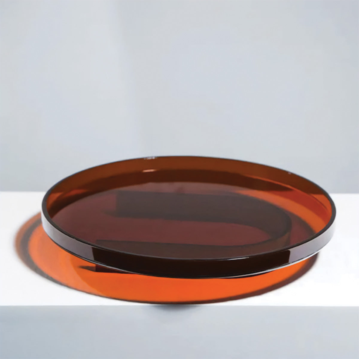 SUENTA Serviertablett aus Acryl in Orange – Rechteckig und Rund Rund