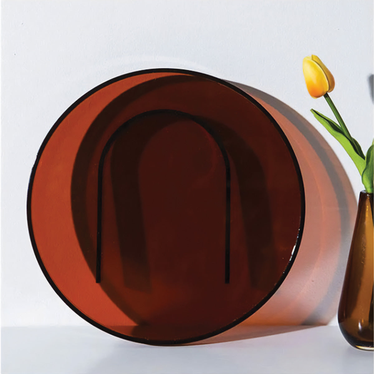 SUENTA Serviertablett aus Acryl in Orange – Rechteckig und Rund