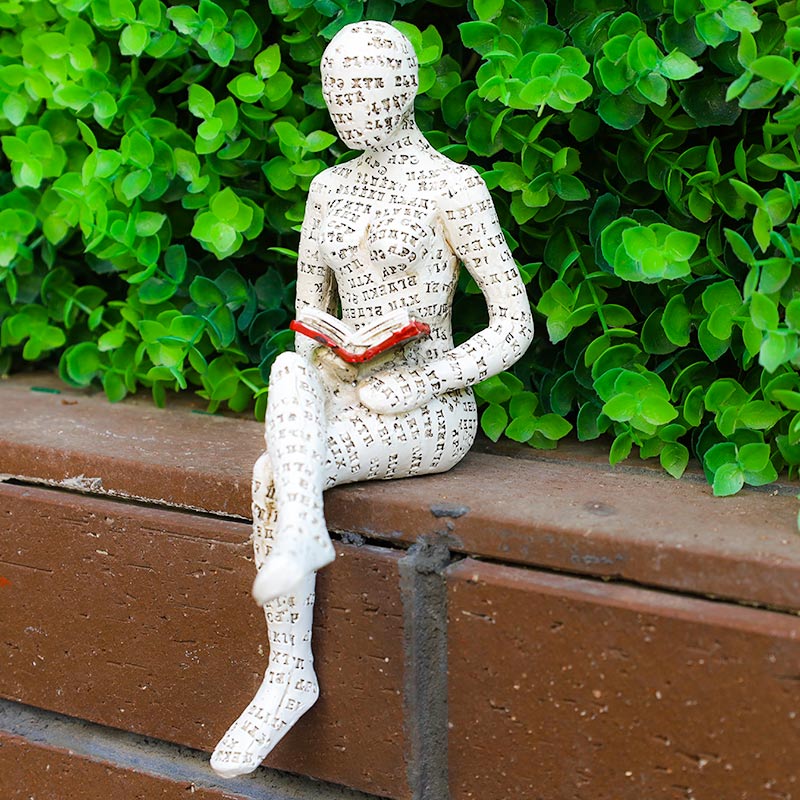 SUENTA Statue Einer Lesenden Denkerin Als Bücherregal Dekoration D