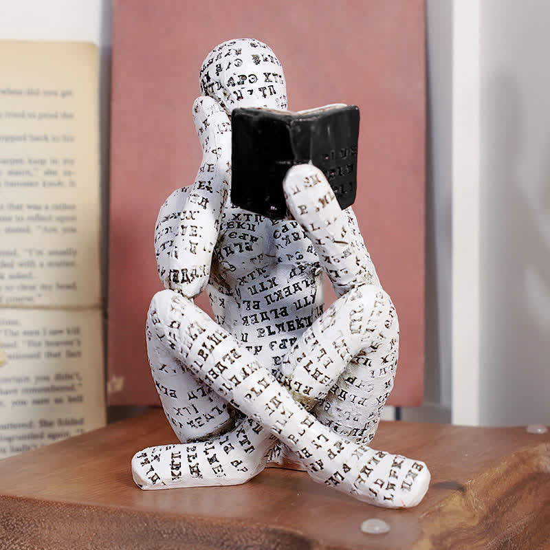 SUENTA Statue Einer Lesenden Denkerin Als Bücherregal Dekoration