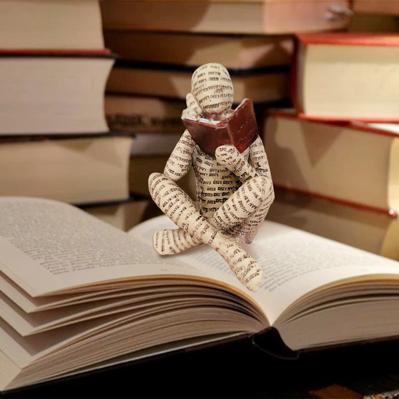 SUENTA Statue Einer Lesenden Denkerin Als Bücherregal Dekoration