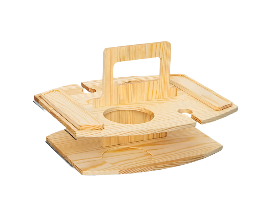 SUENTA Tragbarer Hölzerner Picknick Weintisch Kompakt 36x31x26 cm Hellbraun