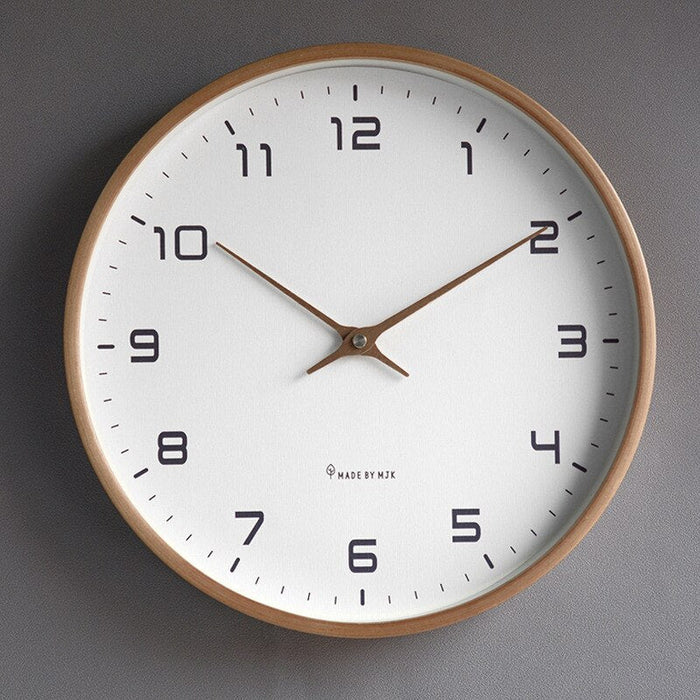 SUENTA Wanduhr Aus Massivholz Braun Und Creme 25 x 25 30 x 30 25x25xm