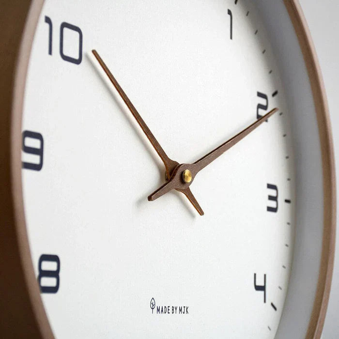 SUENTA Wanduhr Aus Massivholz Braun Und Creme 25 x 25 30 x 30