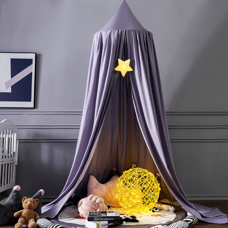 SUENTA Weiches Betthimmel Für Kinderzimmer Lesen Und Schlafen Lila