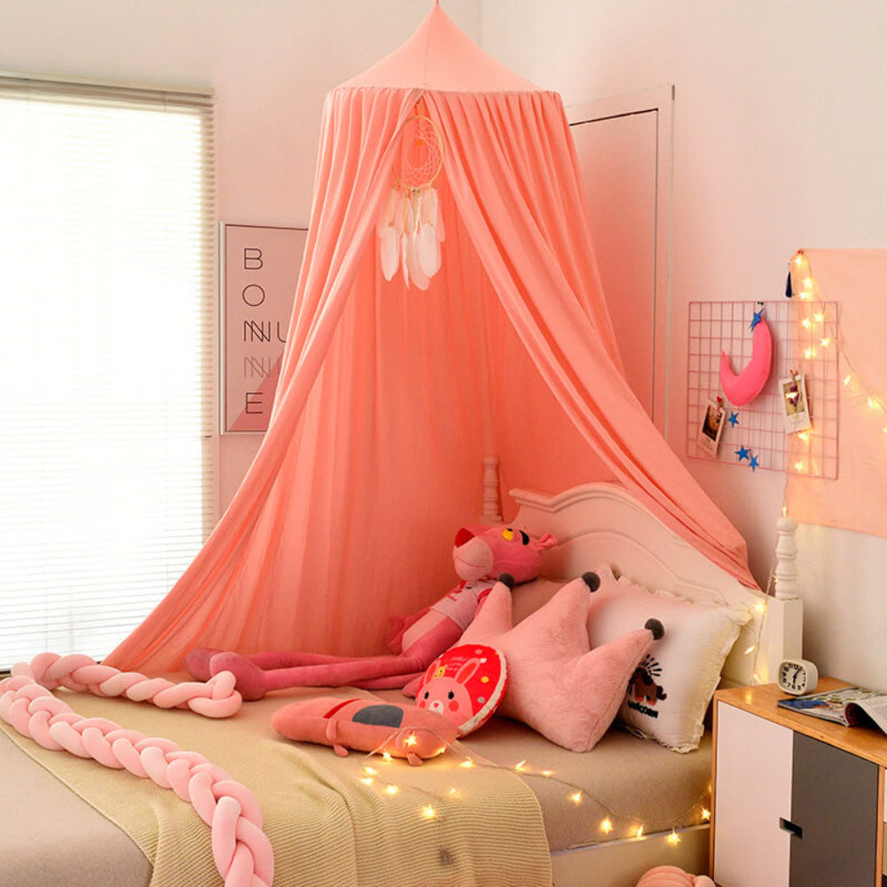 SUENTA Weiches Betthimmel Für Kinderzimmer Lesen Und Schlafen Rosa