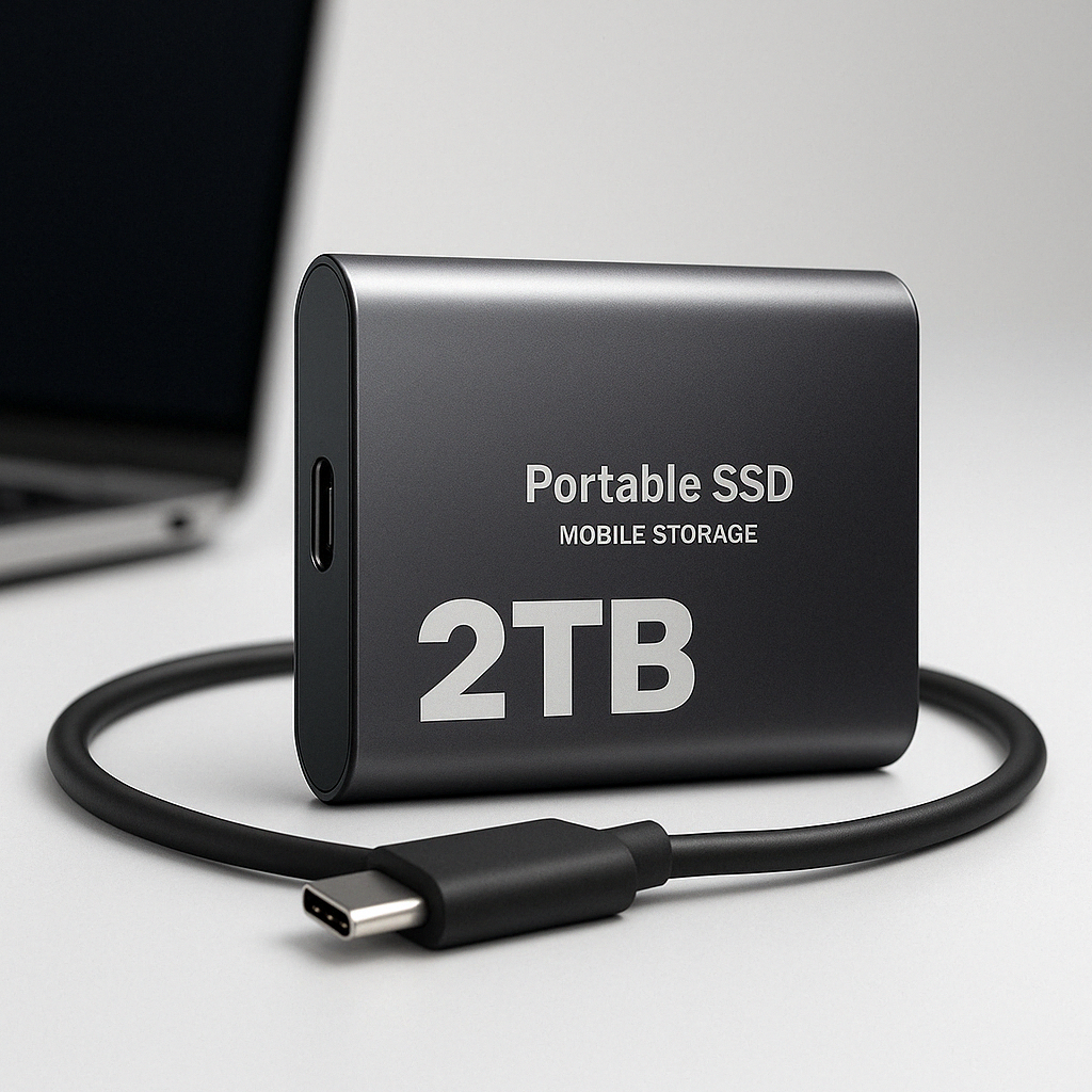 SUENTA Tragbares SSD-Laufwerk Kompakter Hochgeschwindigkeitsspeicher Schwarz 2TB
