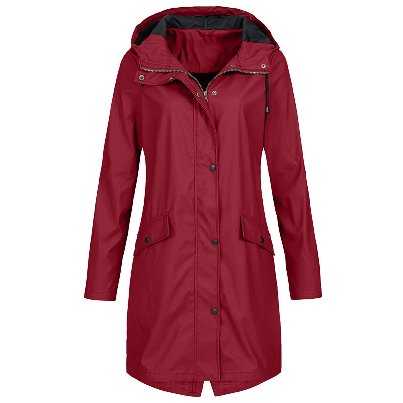 SUENTA Damen Regenjacke Winddichte Alltagsbegleiter Trocken Bleiben Rot