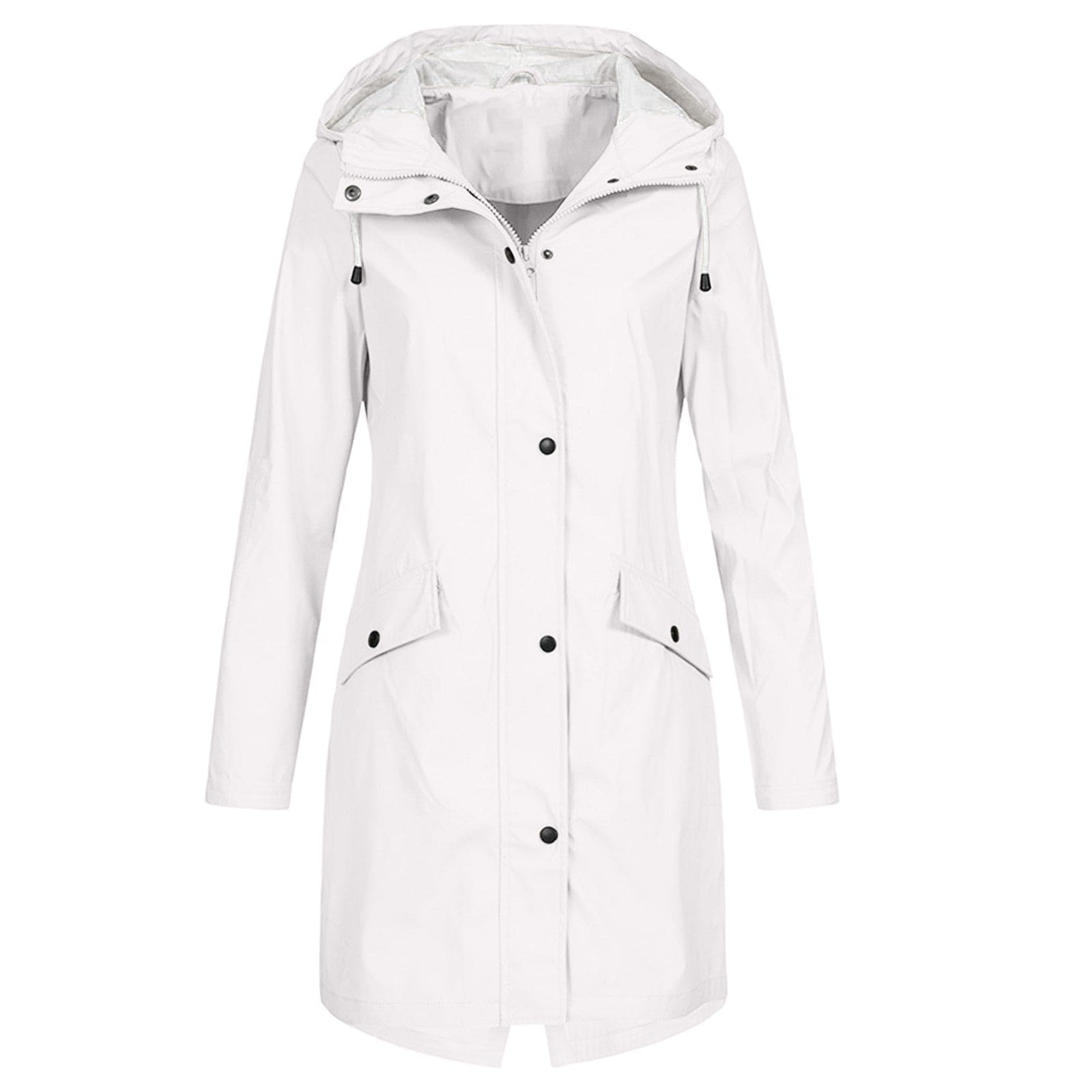 SUENTA Damen Regenjacke Winddichte Alltagsbegleiter Trocken Bleiben Weiß