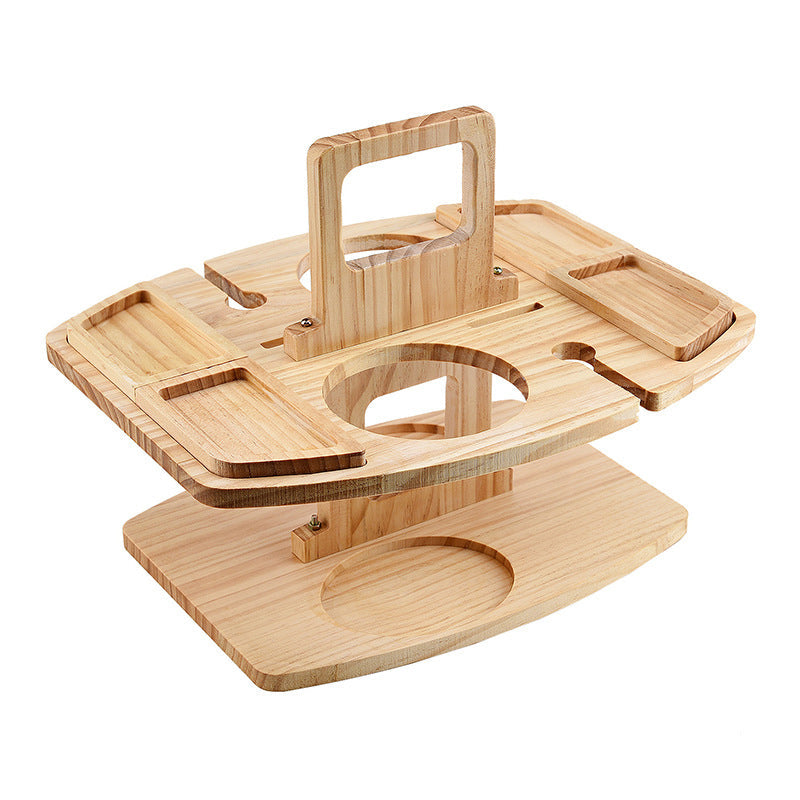 SUENTA Tragbarer Holz-Picknick-Weintisch – WineNest