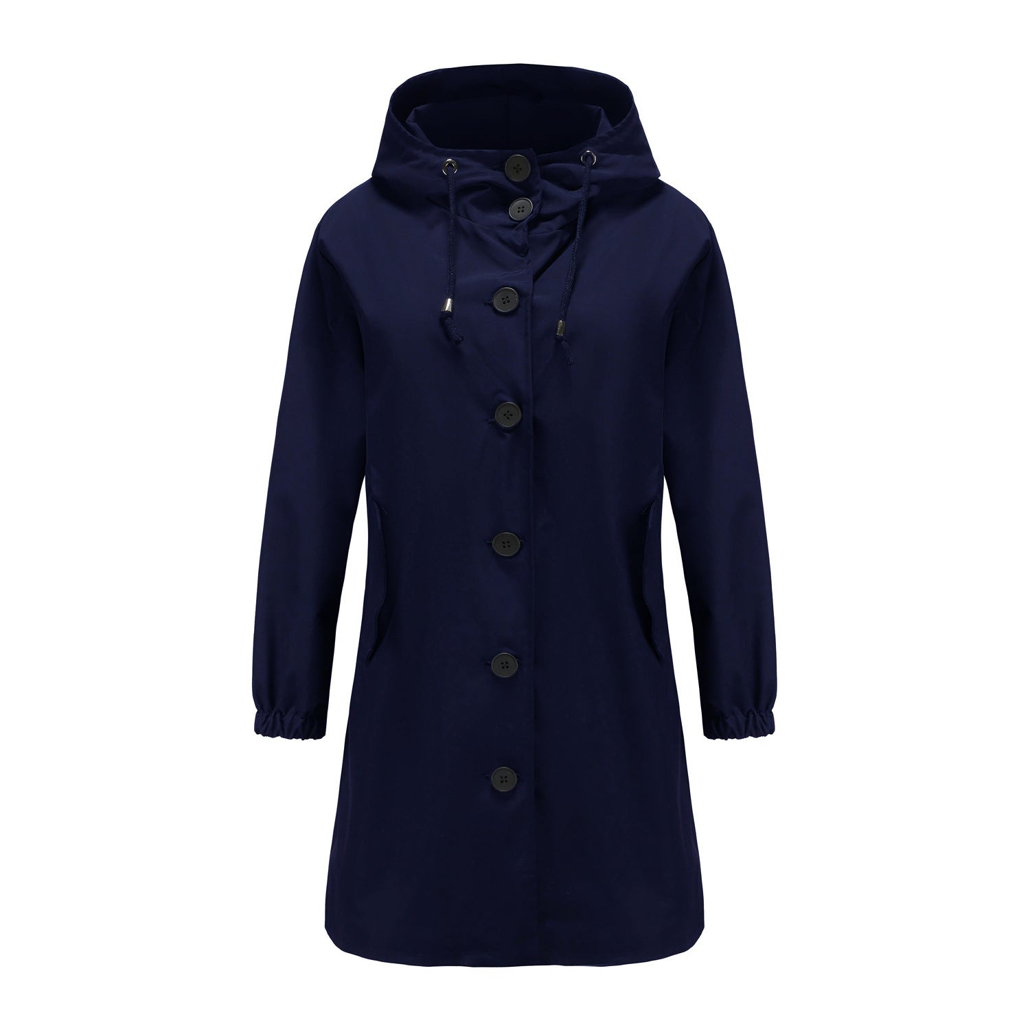 SUENTA Damen Leichte Regenjacke Klassisch Wasserabweisend Schutz Dunkelblau