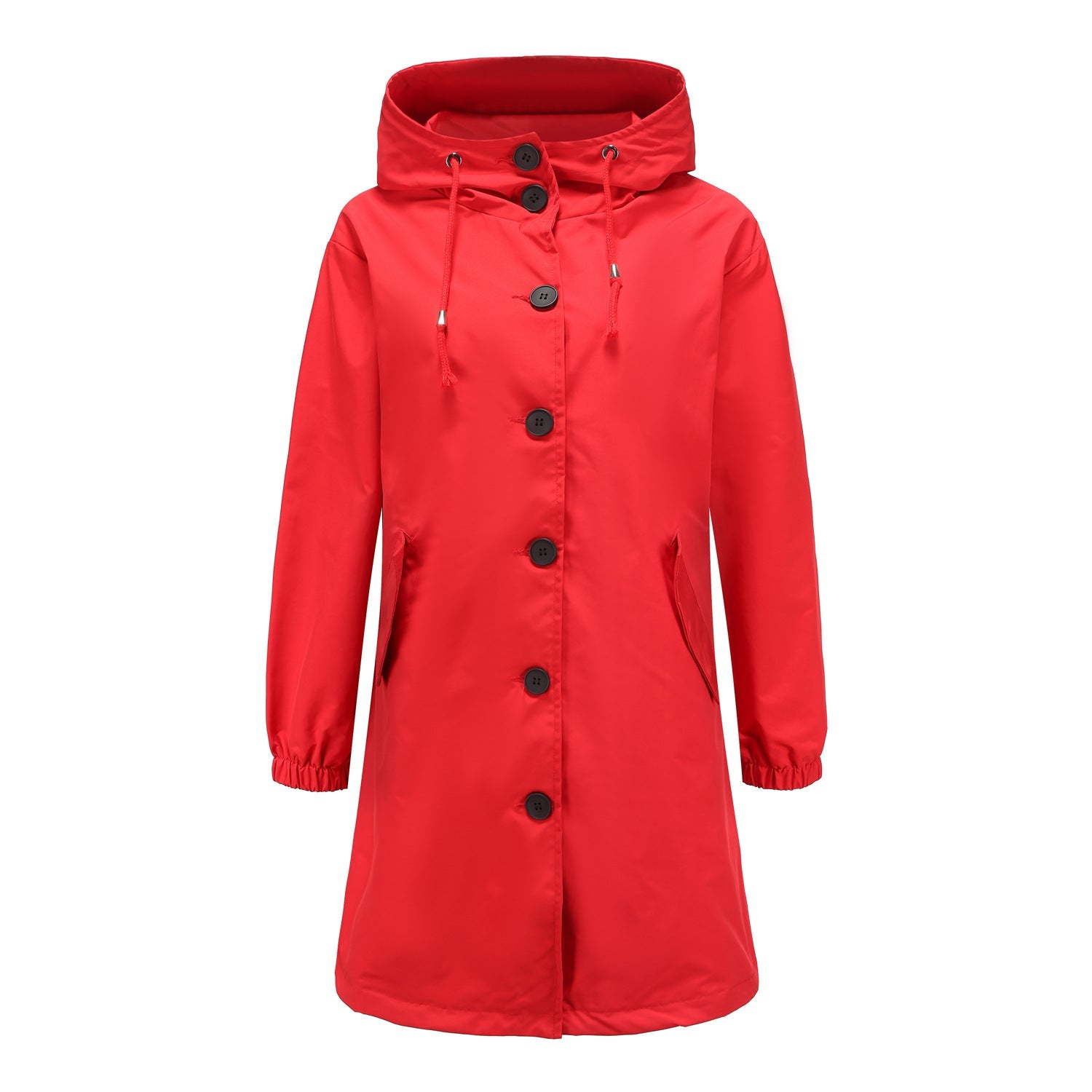 SUENTA Damen Leichte Regenjacke Klassisch Wasserabweisend Schutz Rot