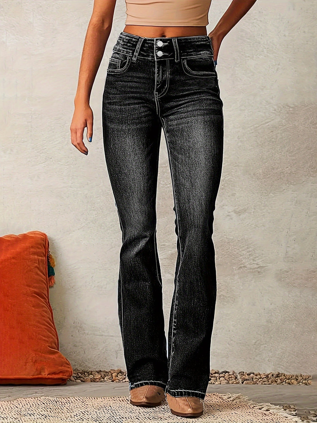 Isana | Jeans da donna a vita alta con gamba ampia