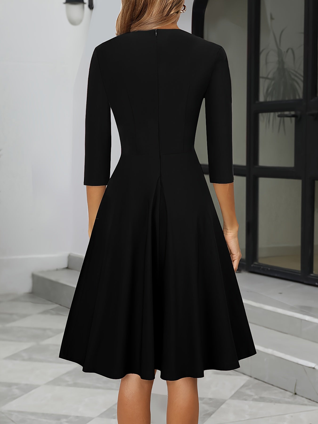 SUENTA Damen Abendkleid – Elegantes Midi Kleid mit Bequemer Passform für Anlässe