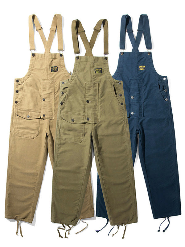 SUENTA Unisex Moleskin Latzhose – Overall mit Zugband und Praktischer Frontklapptasche