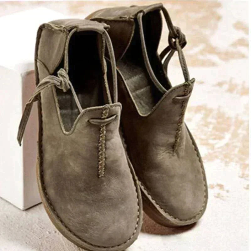 SUENTA Damen Lederschuhe Hochwertige Weiche Leder Herbst Passform - Winterstiefel Grün