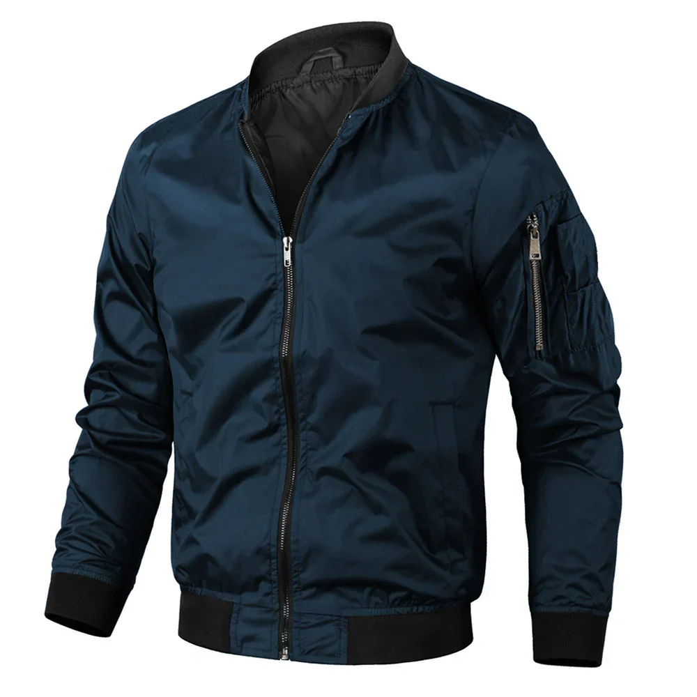 SUENTA Herren Bomberjacke Mit Reißverschluss Alltagstauglich Marineblau