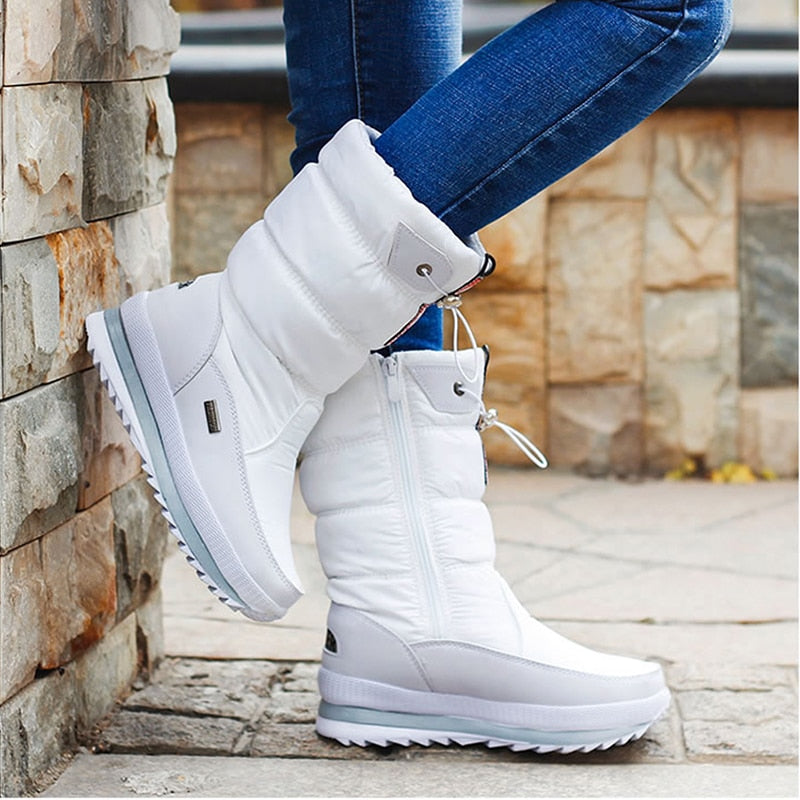 SUENTA Damen Winterschuhe Weich Warm Kuschelige Super Komfortable - Winterstiefel
