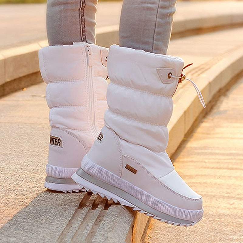 SUENTA Damen Winterschuhe Weich Warm Kuschelige Super Komfortable - Winterstiefel