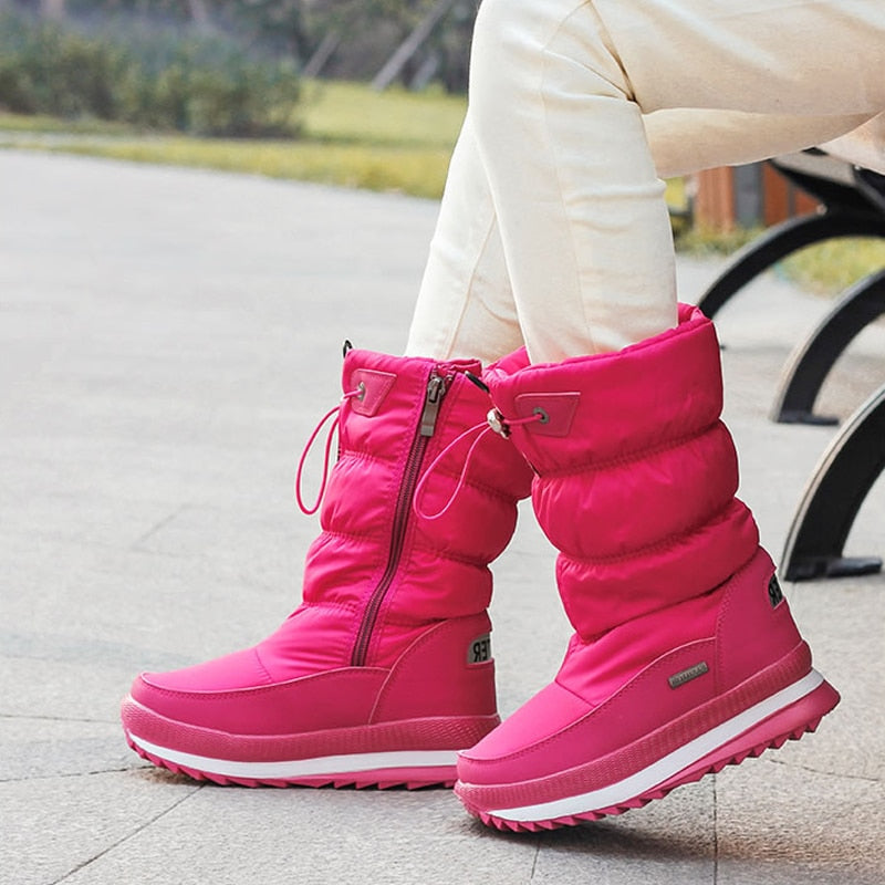 SUENTA Damen Winterschuhe Weich Warm Kuschelige Super Komfortable - Winterstiefel