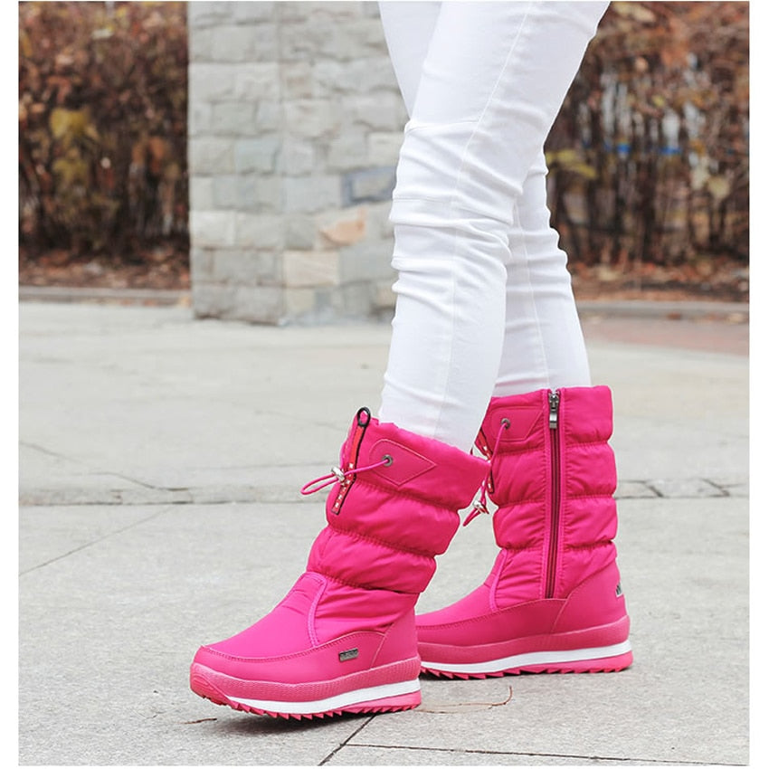 SUENTA Damen Winterschuhe Weich Warm Kuschelige Super Komfortable - Winterstiefel