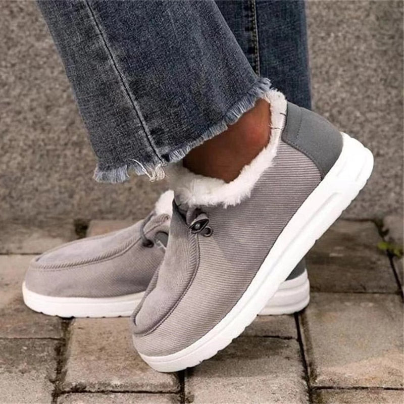 SUENTA Damen Slip On Schuhe Bequeme Einzigartige Weich Warm - Winterstiefel