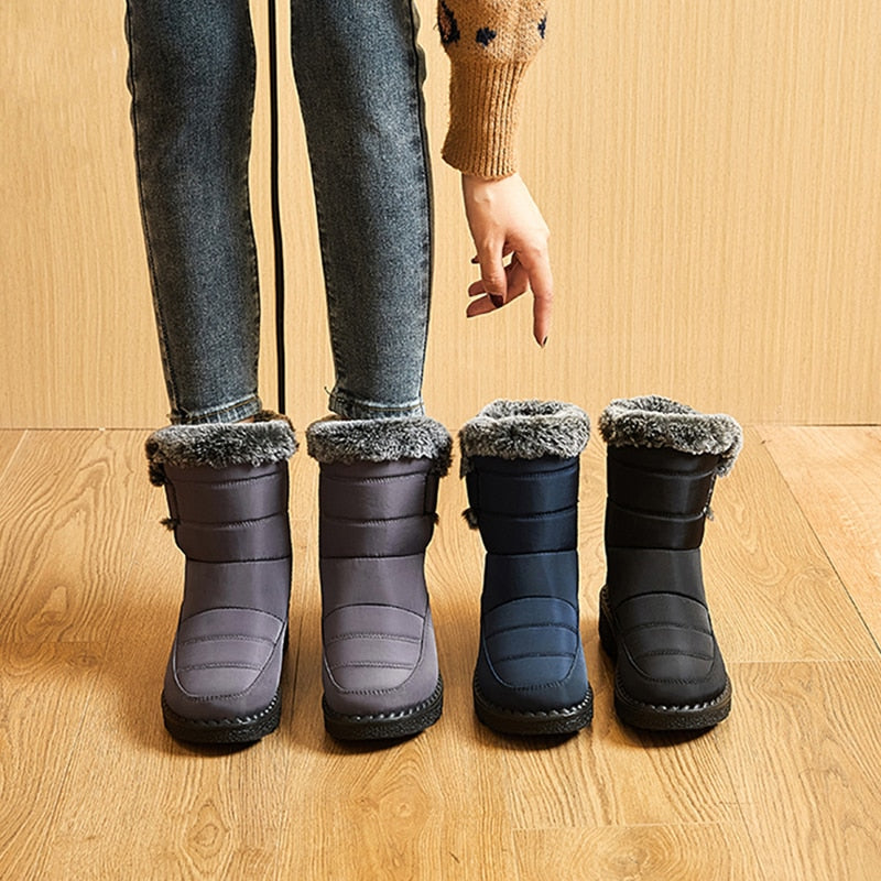 SUENTA Damen Winterschuhe Bequeme Warme Leicht Atmungsaktiv - Winterstiefel