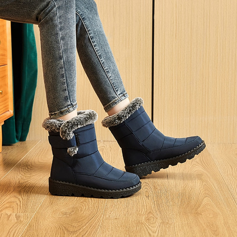 SUENTA Damen Winterschuhe Bequeme Warme Leicht Atmungsaktiv - Winterstiefel