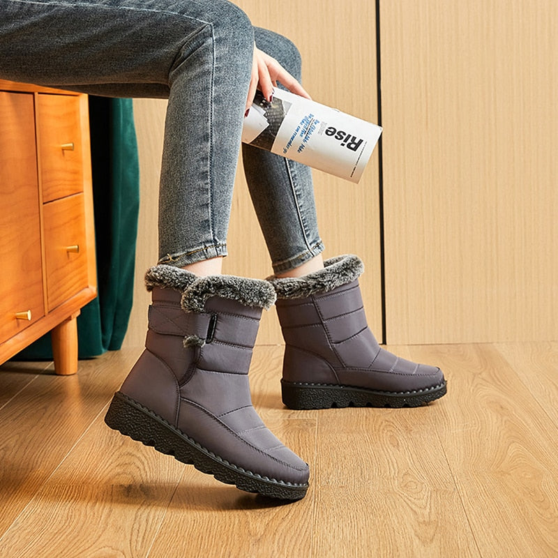 SUENTA Damen Winterschuhe Bequeme Warme Leicht Atmungsaktiv - Winterstiefel