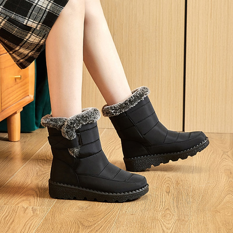 SUENTA Damen Winterschuhe Bequeme Warme Leicht Atmungsaktiv - Winterstiefel